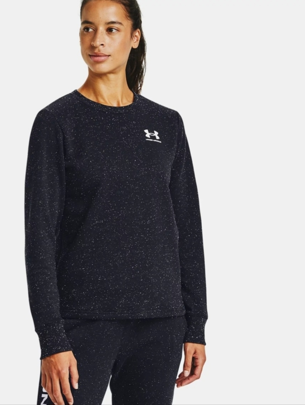 UNDER ARMOUR Speckled Crewneck Sweatshirt Size L Womens Loose Fit